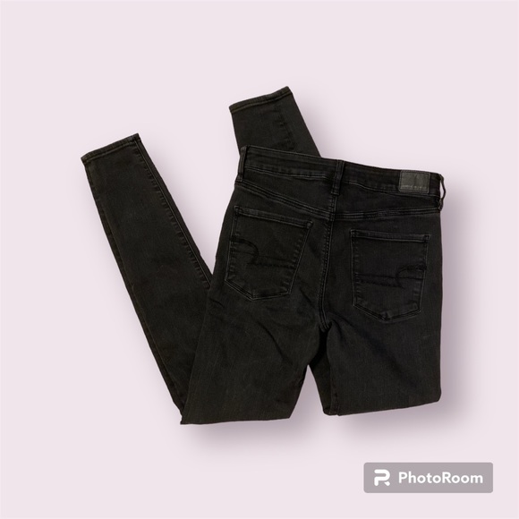 (🦅) A.E.O. : Black, Ne(x)t Level Stretch, Hi-Rise Jeggings. (8 LONG) - Picture 2 of 9